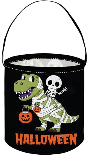 Image of Dinosaur Basket Halloween Storage Bins Gift Basket Cute Storage Box Book Shelf Bin(Black Dinosaur)