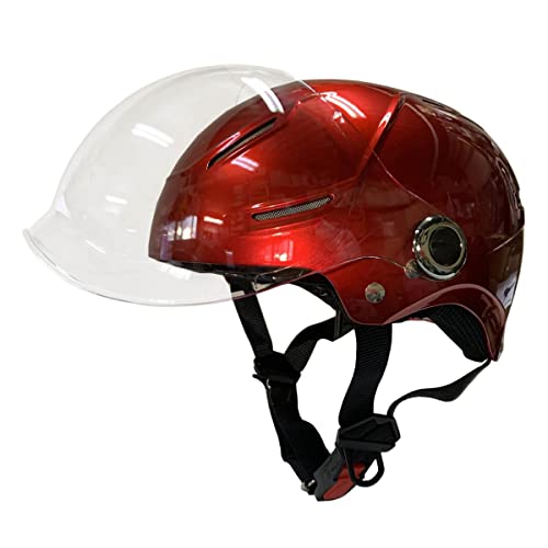 ISHINO SHOKAI バイク ヘルメット ハーフ 125ccまで対応 MAX-56W SG規格 PSC規格 石野商会 フリー(57〜60cm未満程度) キャンディレッド