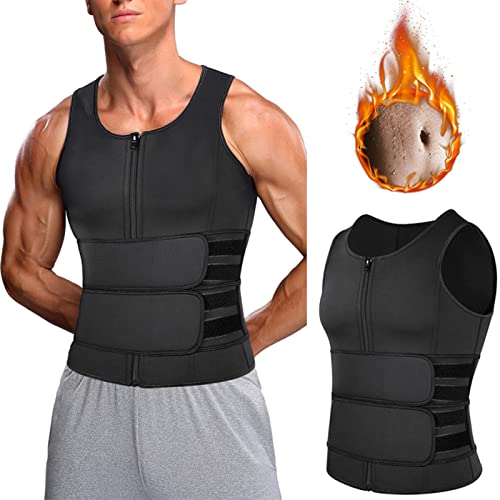 menolana Modelador de Corpo de Neoprene Masculino Suor Sauna Colete Queimador de Gordura Modelador d