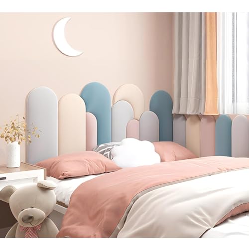 Cabecero de cama infantil contra impactos con paneles de pared 3D autoadhesivos de 3,5cm 7