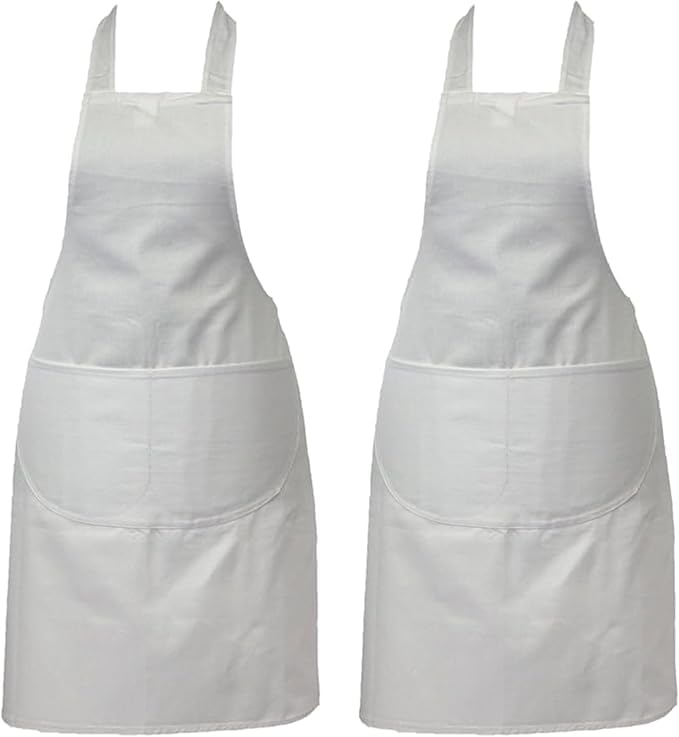 Discounted Cleaning Supplies Kitchen Chef Apron for Men & Women - Butchers Apron for Men - Men’s Apron for Cooking - Professional Chefs Apron Double Pockets – Pack of 2 White