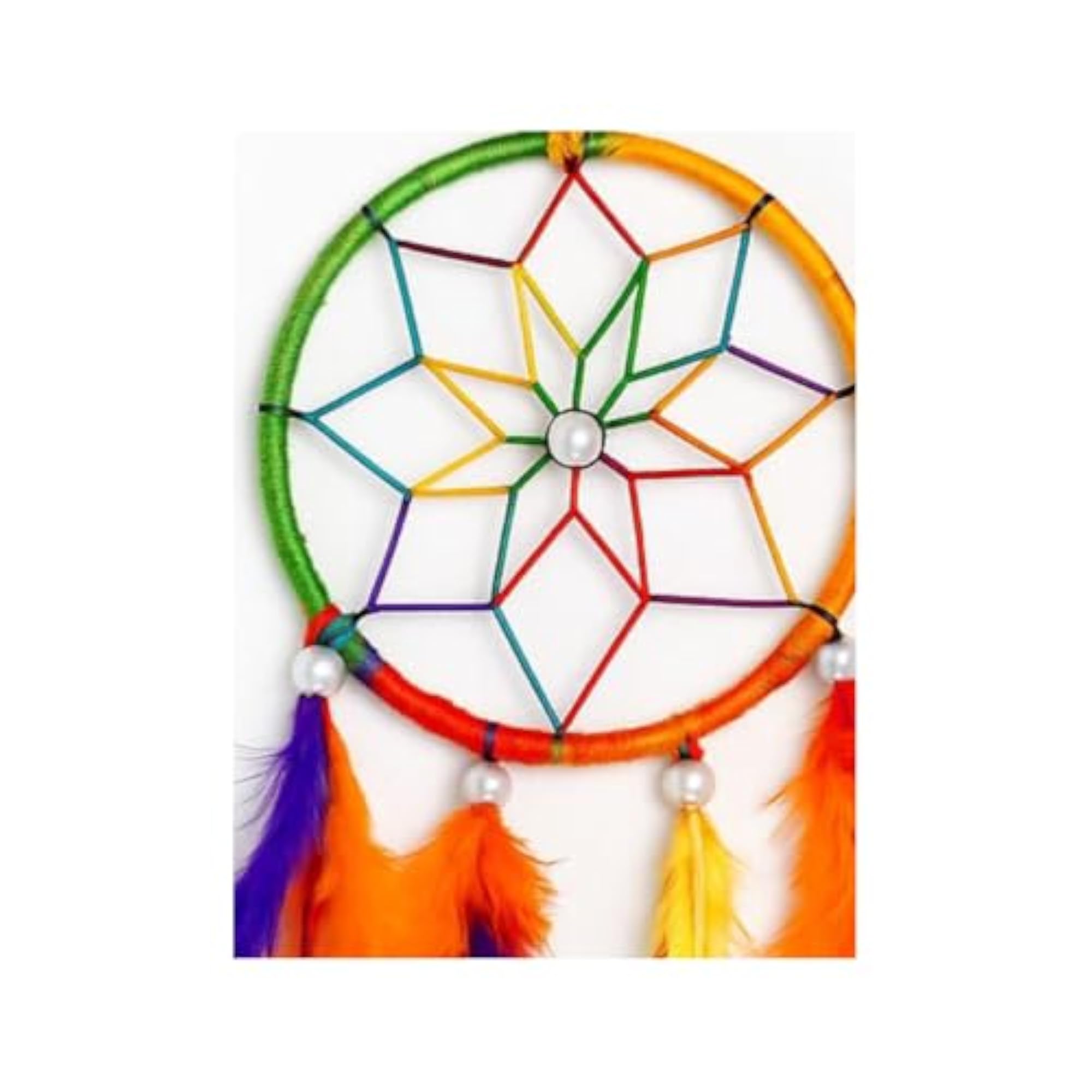 Rainbow Dream Catcher Wall Hanging, Boho Decor