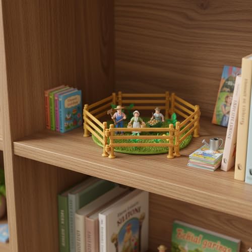 Schleich Zaun, 80 Stück Miniatur Zaun für Kinder, DIY Farm Szenen, Kreatives Spielzeug, Lernspielzeug für Kinder ab 3 Jahren, Eltern-Kind Interaktion, Mini Zaun Set