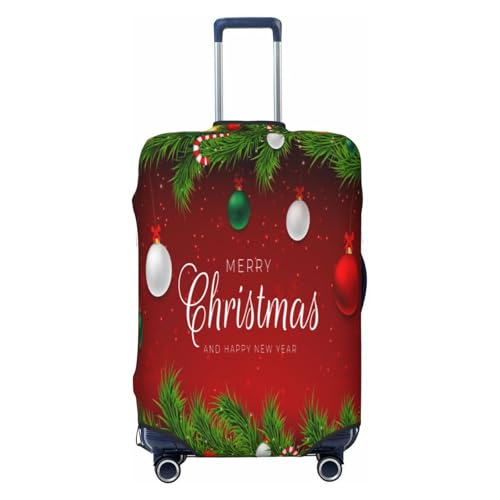 Merry Christmas Ball Red Luggage Cover for Suitcase, Suitcase Cover Protector Fit 18-21 Inch Luggage Travel Accessories, S