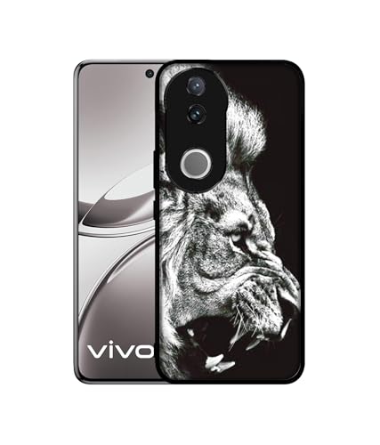 Casotec Angry Lion Design Premium 2D Printed Metal Back Case Cover - Image 2
