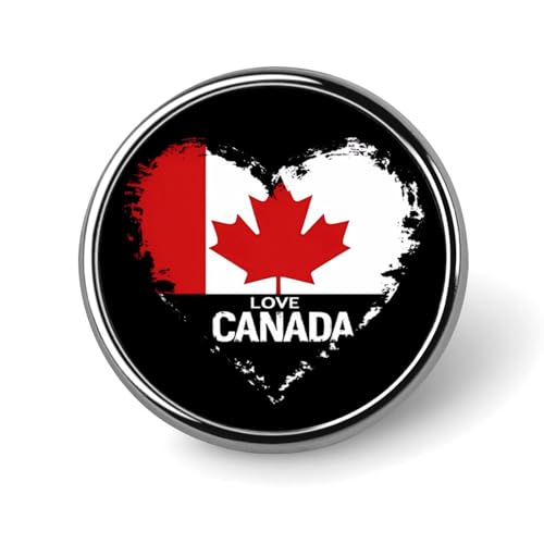 I Love Canada Round Lapel Tie Pins Funny Brooch Pin Button Badge Hat Clothes Accessories for Men Women
