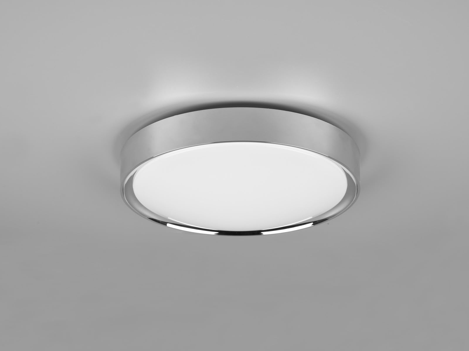 meineWunschleuchte 2er Set Badezimmer Deckenleuchten aus Kunststoff in Silber Chrom IP44, Ø 33cm