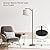 SUNMORY Arc Floor Lamp, Modern Floor Lamp with Romote Control and Stepless Dimmable Bulb, Metal Standing Lamps with Hanging Lampshade for Living Room, Bedroom, Office (Black)