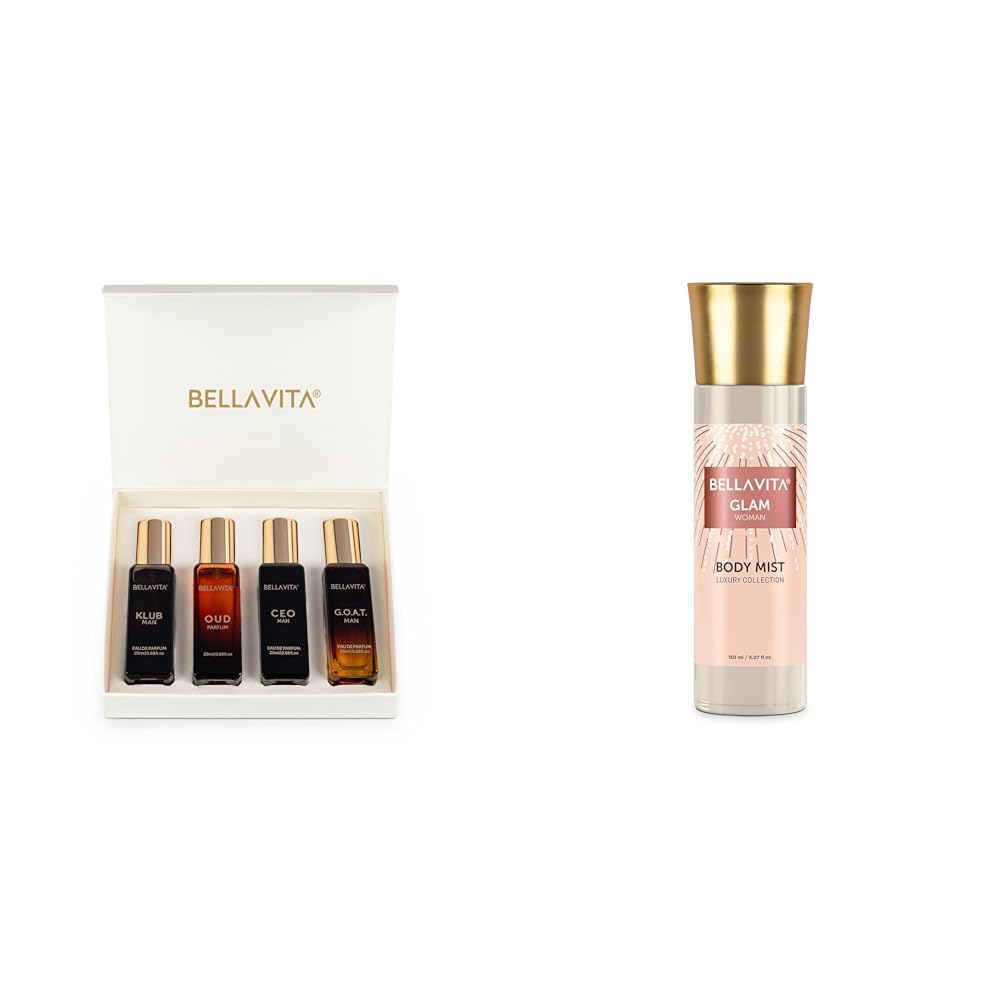 Bella Vita Luxury Man 4 X 20 Ml With Klub Oud CEO G.O.A.T Woody Citrusy Glam Women Body Spray Mist Perfume For Refreshing Floral & Jasmine Long Lasting Fragrance 150 Ml-picture-33
