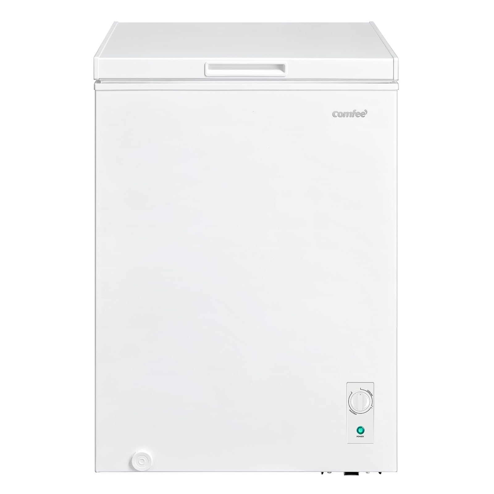 COMFEE' RCC102WH2UK(E) 99L Freestanding Chest Freezer, with Freezing and Refrigeration Conversion, Inverter Compressor, 4 Star Freezer Rating, Suitable for Outbuildings, Garages and Sheds - White