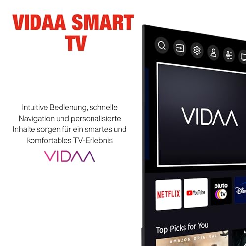 TELEFUNKEN Fernseher 43 Zoll Smart TV VIDAA D43U790B2CW 4K Fernseher UHD, HDR TV mit Dolby Vision, Triple-Tuner und 6 Monate HD+ inkl., LED TV schwarz TELEFUNKEN Fernseher 43 Zoll Smart TV VIDAA D43U790B2CW 4K Fernseher UHD, HDR TV mit Dolby Vision, Triple-Tuner und 6 Monate HD+ inkl., LED TV schwarz