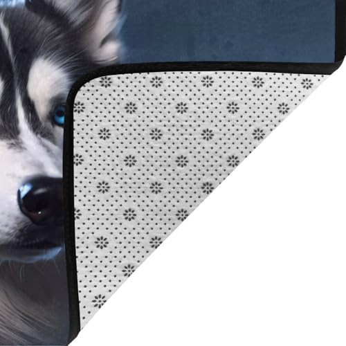 Tapis antidérapant et lavable grand format motif husky - 5