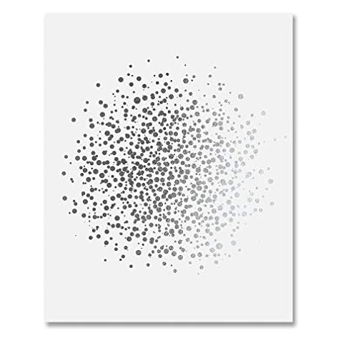 DIGIBUDDHA Abstract Dots Silver Foil Art Print Poster Cluster of Dots Modern Wall Decor 8 inches x 10 inches A27 Cover