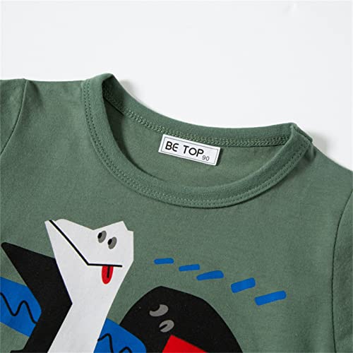 Camisas térmicas de manga comprida para crianças, meninos, meninas, verão, desenhos animados, dinoss
