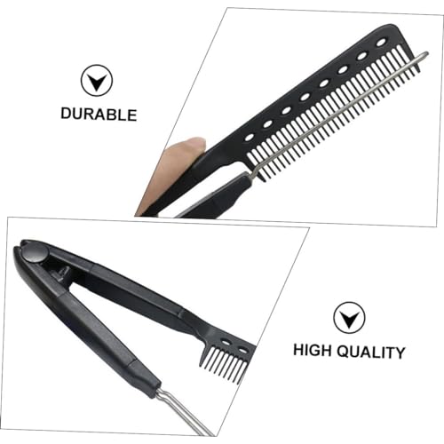 3 piezas Plancha para el cabello en forma de cepillo profesional, cepillo alisador en forma de V, peine alisador con dientes, adecuado para uso familiar, viajes y al aire libre miniatura 2