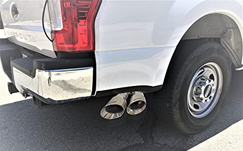 Image of 3 inch Inlet to 4 inch NETAMI NT-1690 Exhaust Tip Double Wall Stainless Steel Side Exit for Truck with Clamp Chrome Polish