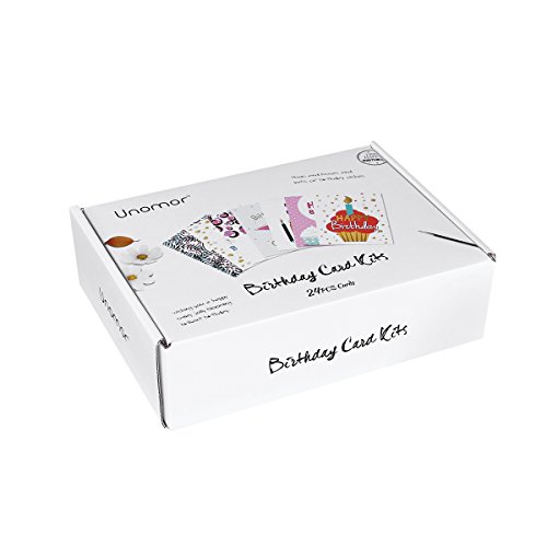Unomor - Set di 24 biglietti di compleanno con