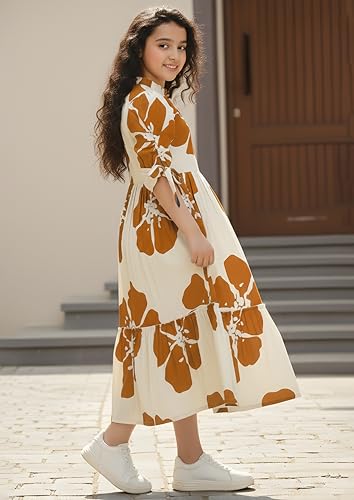 Image of Fashion Dream Girl's Rayon Floral Printed Dress|Girls Dress|Western Dress|Casual Wear