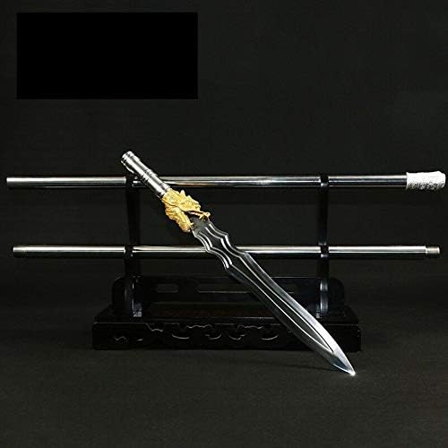 Miniatura 2 de Espada de lanza de lucio de lucio de oro con hoja de acero de manganeso con mango de acero # 037