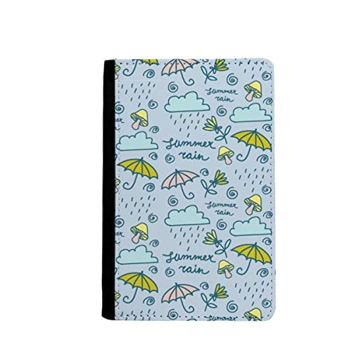 Porte-passeport multicolore à motifs champignon et nuage, étui portefeuille de voyage de 5,8 pouces