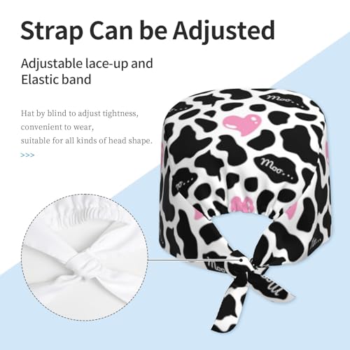Image of Working Cap Scrub Cap with Sweatband Adjustable Unisex Women Tie Back Hat Nurse Surgical Caps