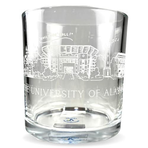 Valiant Gifts University of Alabama 16 oz DOF Rocks Glass