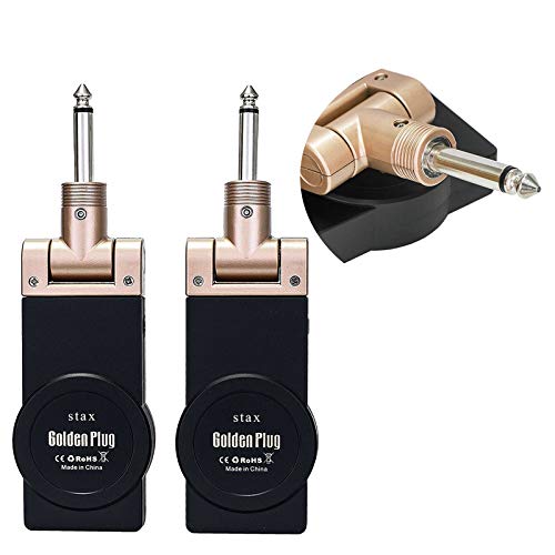 Image of Stax Guitar Wireless System Transmitter And Receiver 2.4GHZ Built-in Rechargeable Wireless Guitar System For Electric Guitar Bass Gold