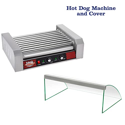 Image of Great Northern Popcorn 9 Roller Hot Dog Machine with Tempered Glass Cover - Countertop Hot Dog Roller Makes Up to 24 Hotdogs, Brats, or Sausages