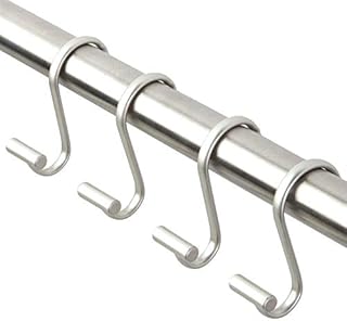 iDesign 76752 T-Bar Shower Curtain Hooks (Set of 12) -Satin, Stainless_Steel
