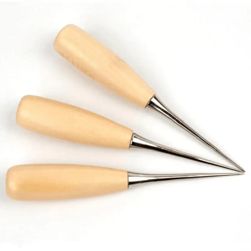 High Quality Sewing Tool Professional Leather Wood Handle Awl Tools for Sewing Leather Craft BB5546| | - - (Style A)