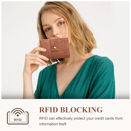 SENDEFN Wallets for Women Trifold Ladies Wallet Credit Card Holder Coin Pocket with ID Window3