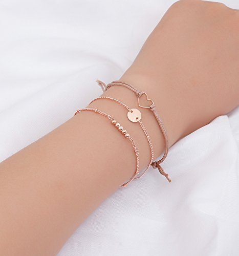 Layered Bracelet Set Assorted Beaded Bracelet Multiple Stackable Wrap Bangle Jewelry Adjustable3