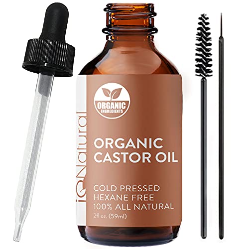 Iq Natural Castor Oil, Eyebrow And Eyelash Growth Serum, 100% Pure Cold Pressed Organic Castor Oil, Eyelash Serum Conditioner, Lash Serum Growth Hair Oil Treatment, Brow Growth Serum - 2Oz (60Ml) #TOP21