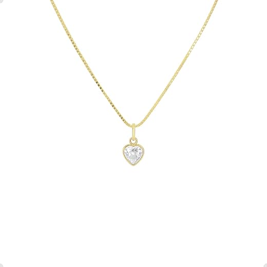 Colar Ponto de Luz Coração Cor Dourado 45 cm