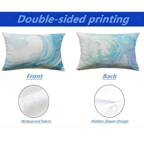 Coussin Extérieur Imperméable blanc aspect lin chic 70x90 - 3