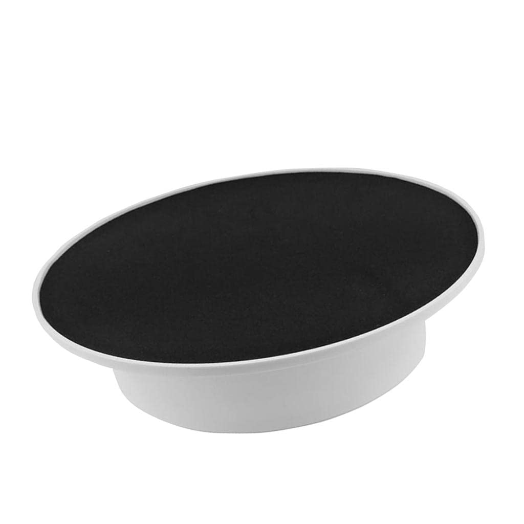 Présentoir Rotatif Support Exposition Plateau Tournant Porte-Bracelet Mouvement Silencieux Adapté à, Base Blanche Velours Noir