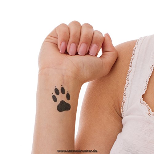 Kleine Pfoten Tattoos - Tatzen in Schwarz - Temporary Body Tattoo (25 x Pfoten)