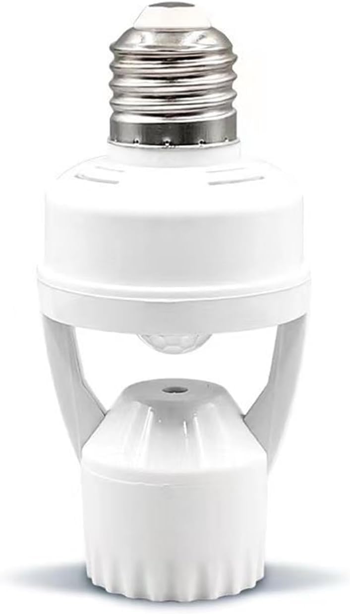 Motion Sensor Light Socket for Light Fixtures, E26/E27 Screw in Add on/Off Motion Sensor Light Bulbs, Light Sensor Socket for Garage Storage Room Hallway Stairs