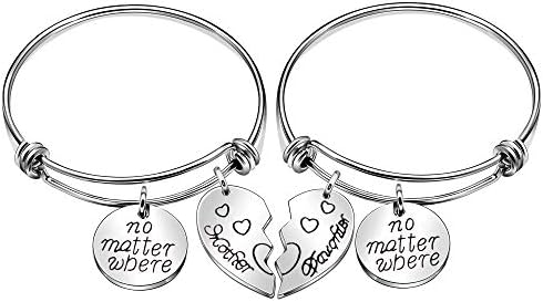 2pcs Expandable Bangle Bracelets Mother Day Birthday Gifts Love Between Mother and Daughter is Forever