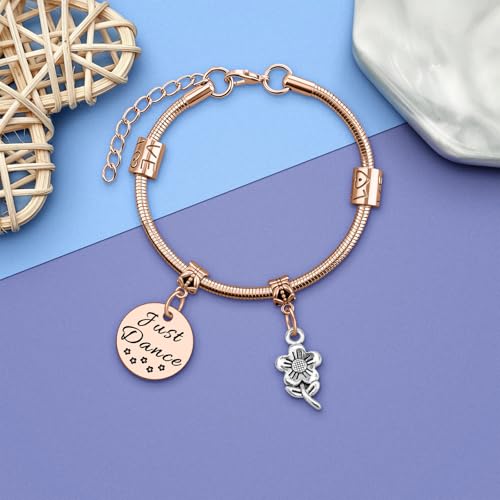 Image of DlaeKua Dance Gifts for Bracelets Jewelry Dance Team Gifts Valentines Day Gift for Dancing Teacher Dancers Birthday Stainless Steel