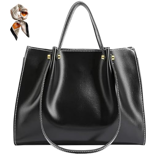 Générique Large Capacity PU Leather Satchel Handbag,Fall Winter Shoulder Bag with Zipper,Slouchy Work Tote Bag for Women (black) Générique Large Capacity PU Leather Satchel Handbag,Fall Winter Shoulder Bag with Zipper,Slouchy Work Tote Bag for Women (black)