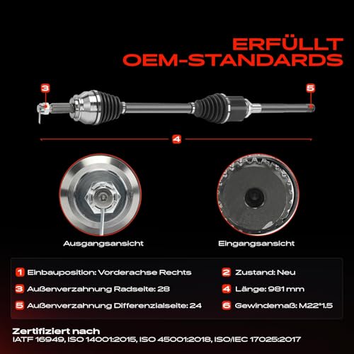 Caja de cambios manual eje motriz derecho Frankberg para Patriot MK74 2.0L 2.1L 2007-2017 4