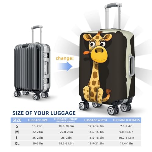 Travel Luggage Cover Suitcase Protector Elastic Washable Cartoon Giraffe Suitcase Cover Anti-scratch Spandex Baggage Covers Fits 18-32 Inch Luggage2