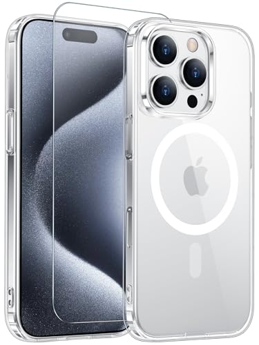 Temdan for iPhone 15 Pro Max Case Clear [Compatible with Magsafe][Anti-Yellowing][Military-Grade Protection] Shockproof Slim Phone Sleeve Case for iPhone 15 Pro Max