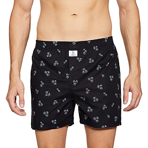 Image of Longies Pure Cotton Mens Boxers Pack of 3 Regular Shorts (LGBOXPO3V003 Aqua,Black,Navy3349 M)