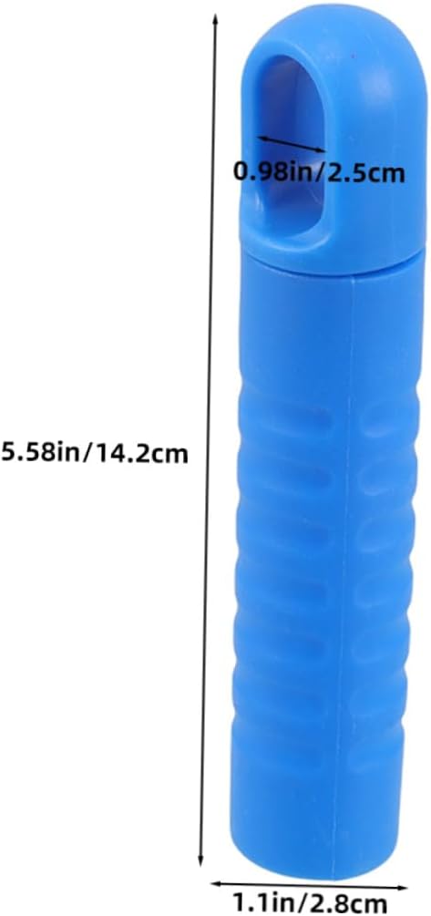 6pcs Mop Handle Replacement Covers with Non-Slip Plastic End Caps and Hanging Holes, 25mm Mop Rod End Sleeves for Home and Commercial Cleaning Tools, Blue
