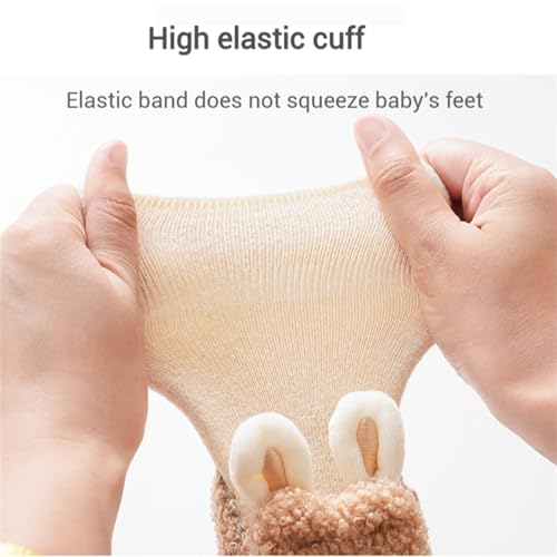 Baby Sock Shoes Baby Non-Slip Warm Walking Shoes Infant Non-Skid Slippers with Grips Boys Girls Cartoon Sneakers 2 Pairs4