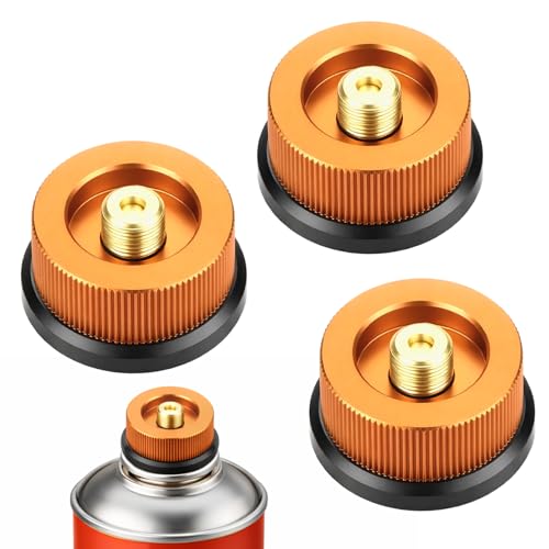 3-teiliges Gaskartuschen Adapter Set Universal Adapter Gaskartusche für Butan- & Gasbehälter | Campingkocher Zubehör in Gold & Silber für Outdoor Reise & Picknick | Kompakt & Sicher