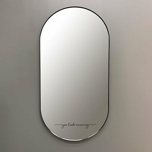 Miniatura 5 de You Look Amazing - Calcomanía de espejo de baño, calcomanías de autoafirmación, vinilo para espejo, citas de 16 x 1.6 pulgadas (negro (sin espejo)