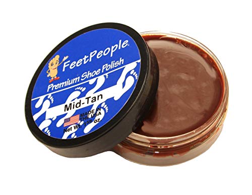 FeetPeople Shoe Polish, 1.625 oz, Mid Tan